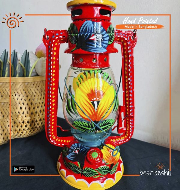 Hand Painted Hurricane Lamp