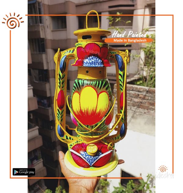 Hand Painted Hurricane Lamp