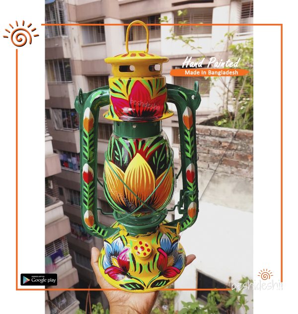 Hand Painted Hurricane Lamp