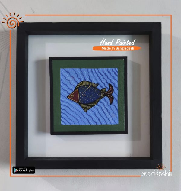 Hand Painted Blue Fish Canvas