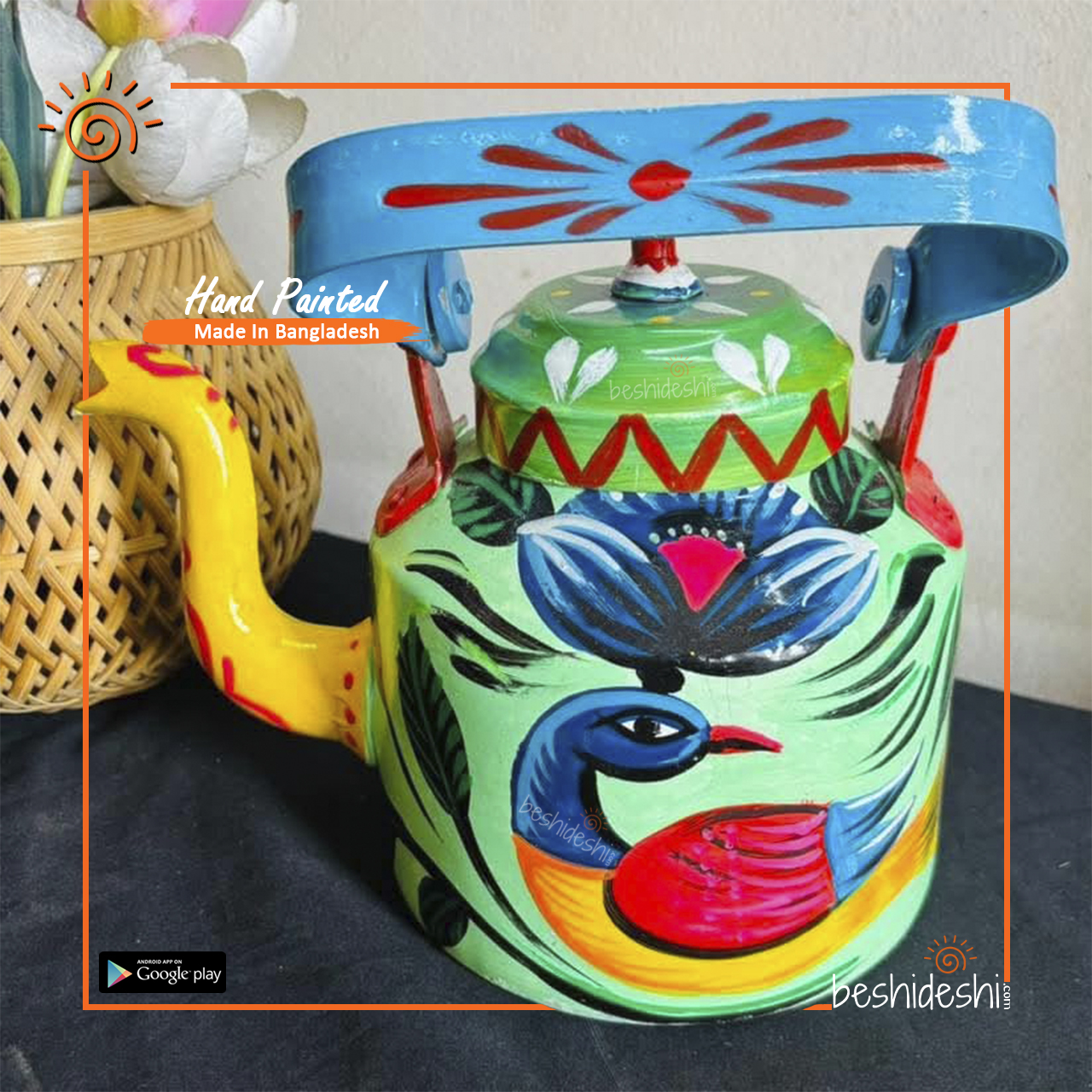 19 Rickshaw Painted Kettle