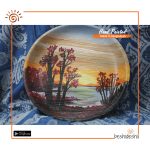 Areca Leaf Scenery Painting Plate