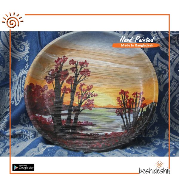 Areca Leaf Scenery Painting Plate