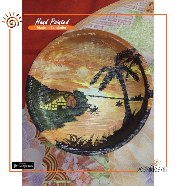 Areca Leaf Scenery Painting Plate