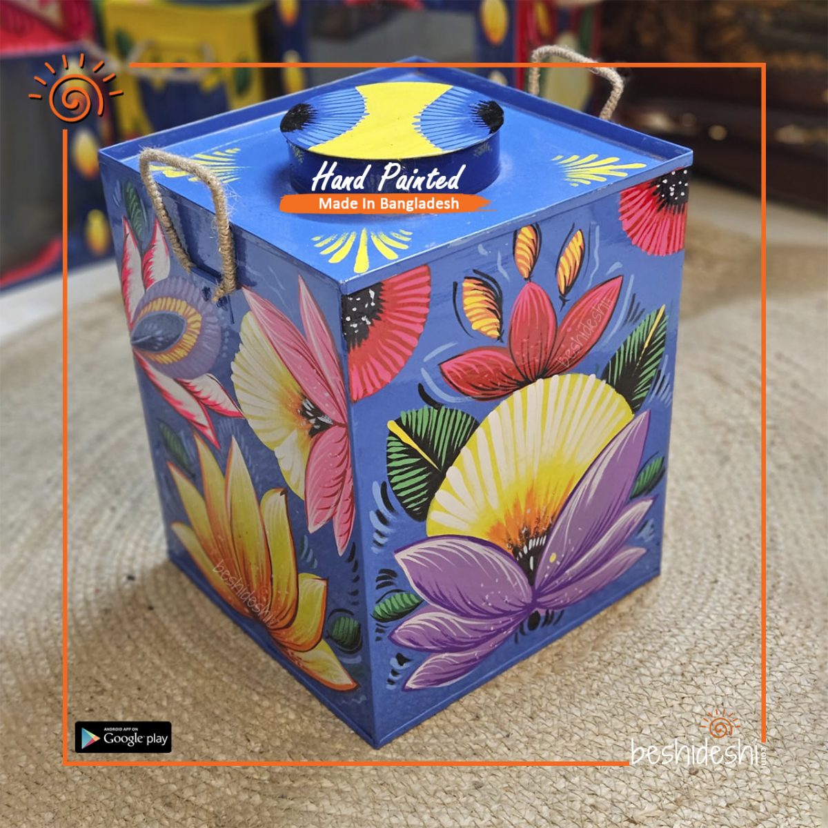 Rickshaw Painted Murir Tin (Big)