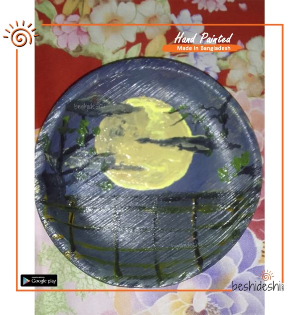 Areca Leaf Scenery Painting Plate