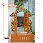 Hand Painted Vintage Window Mirror