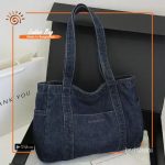Denim Large Shoulder Bag