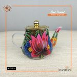 Rickshaw Painted Glass Tea Pot