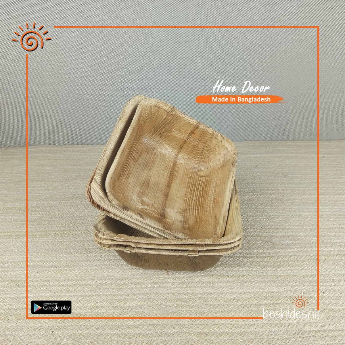 Reusable Areca Square Bowl Set