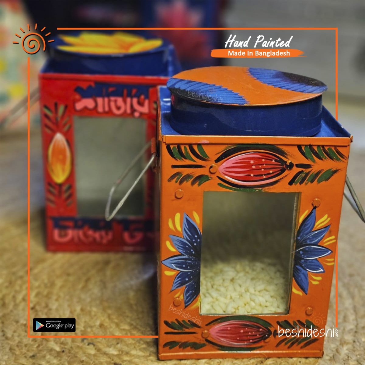 Rickshaw Painted Murir Tin (Big)