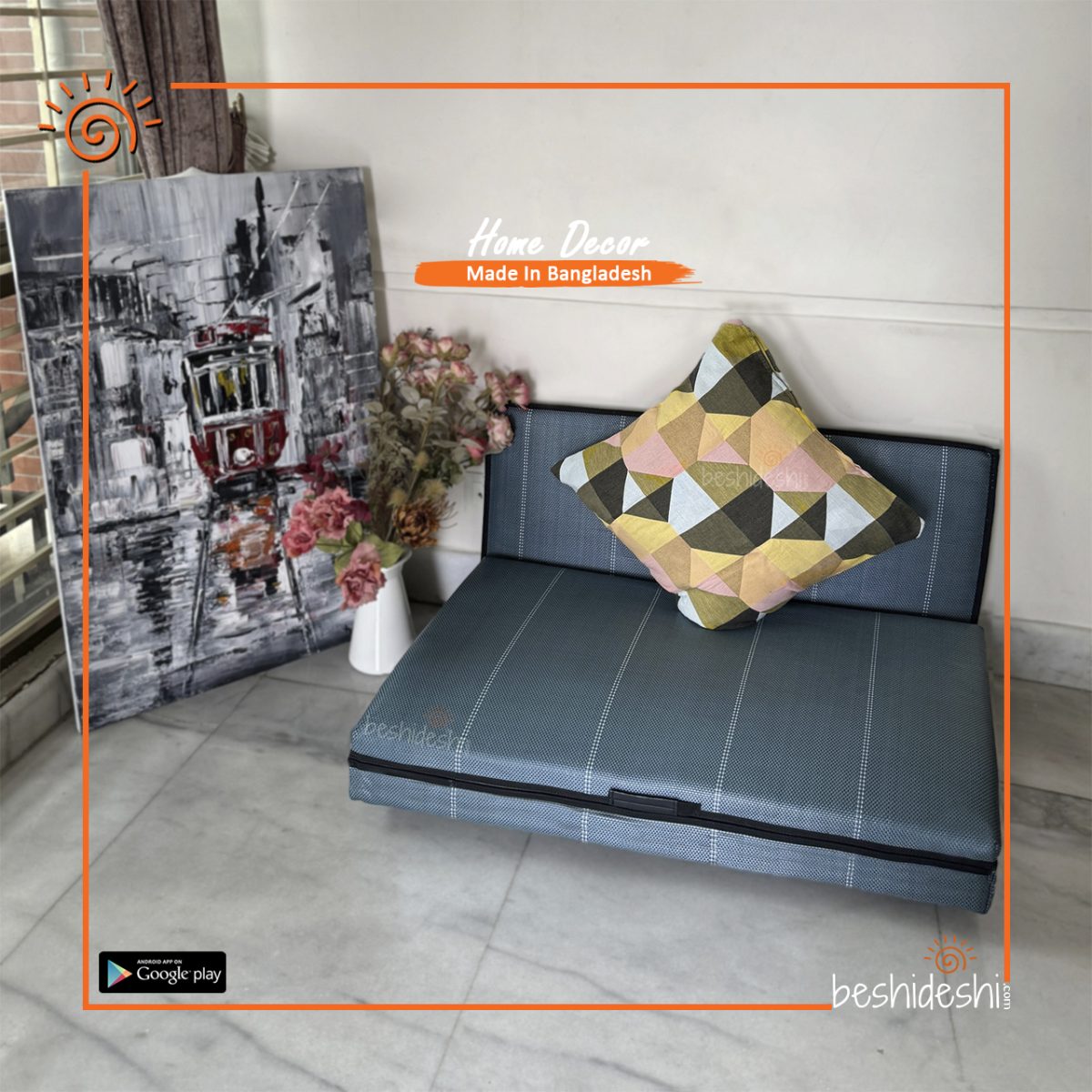 FLOOR MATTRESS – AEGEAN BLUE STRIPE PREMIUM SLEEPING MAT