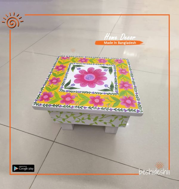 Hand Painted Wooden Stool/Jolchoki