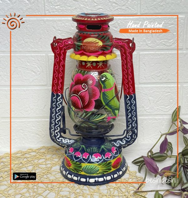 Rickshaw Painted Hurricane Lamp