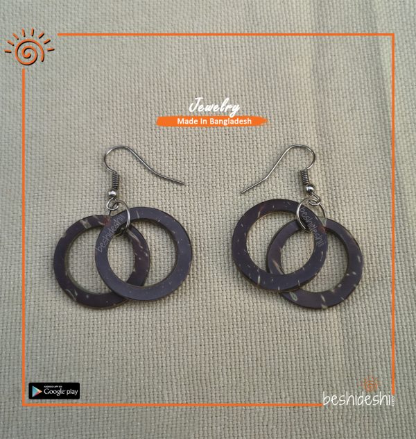 Handmade Coconut Shell Earring