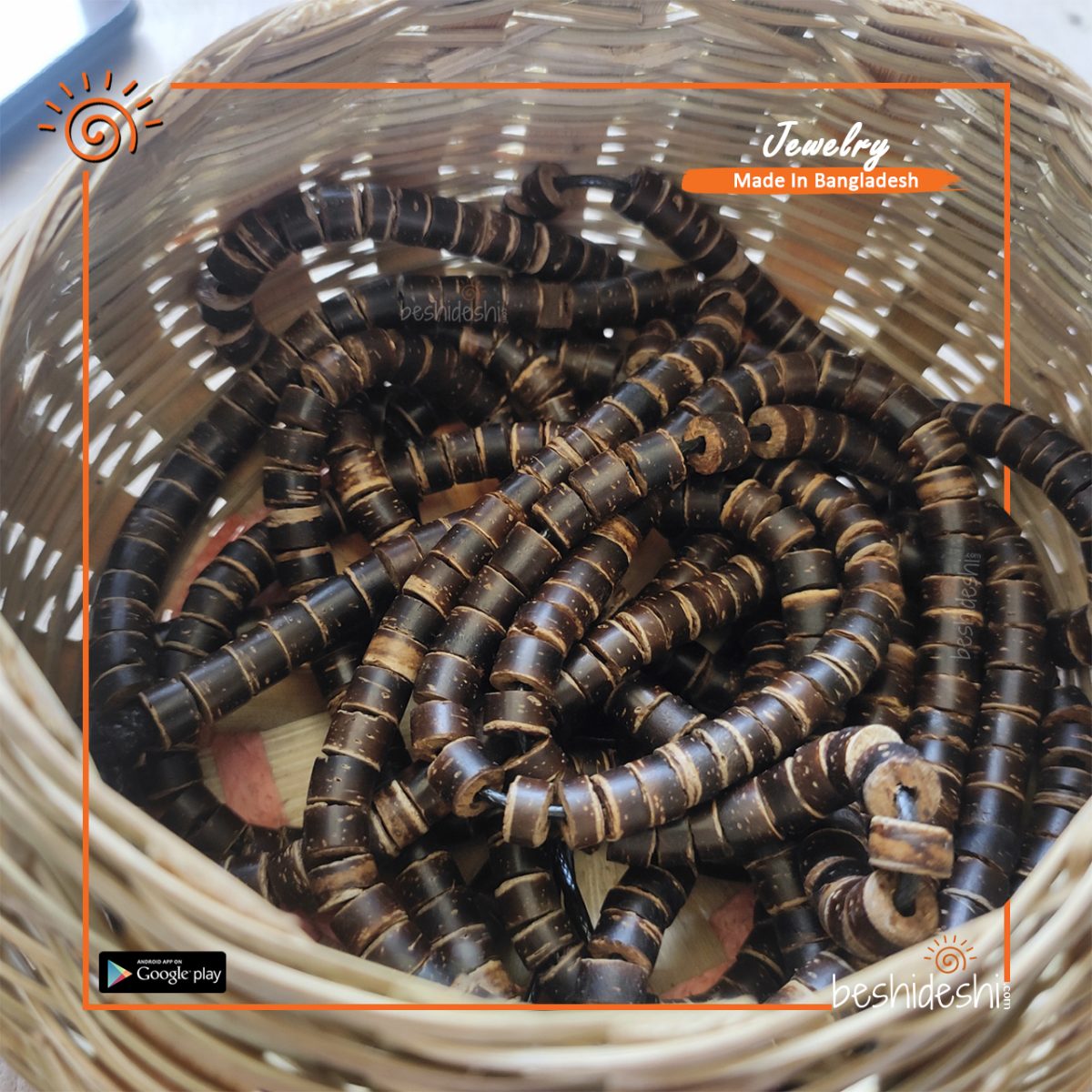 Handmade Coconut Bead Necklace