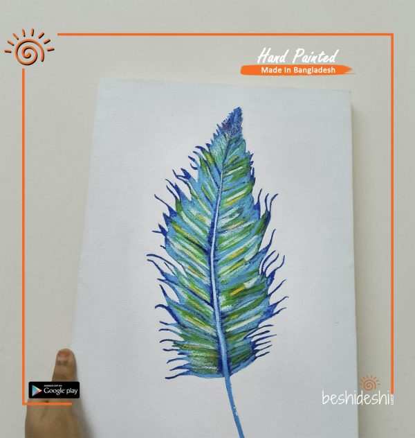 Hand Painted Feather Art Canvas