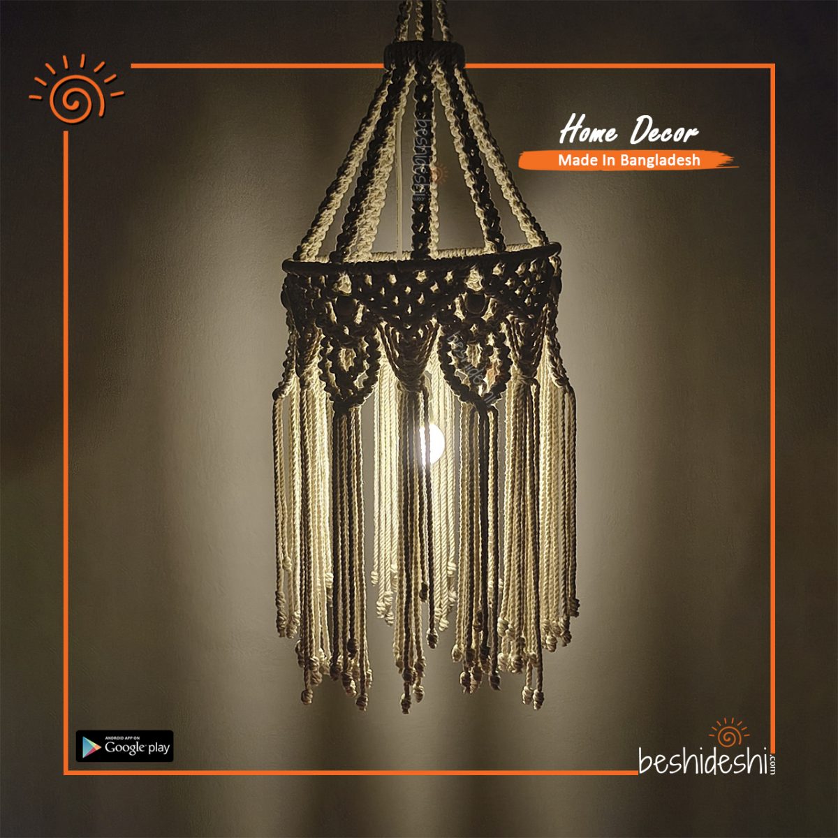 Macramé Hanging Lampshade