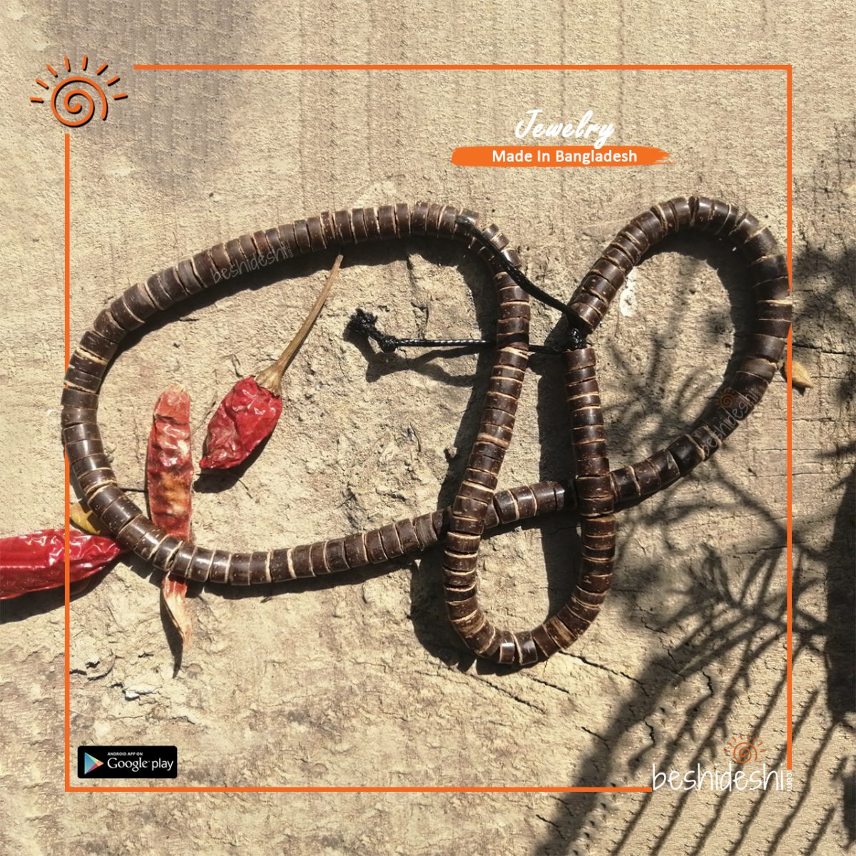 Handmade Coconut Bead Necklace