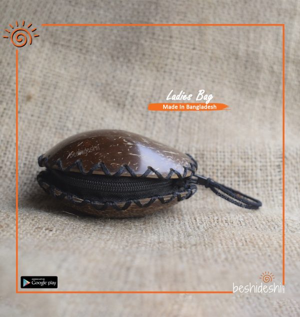 Handmade Coconut Shell Coral Purse