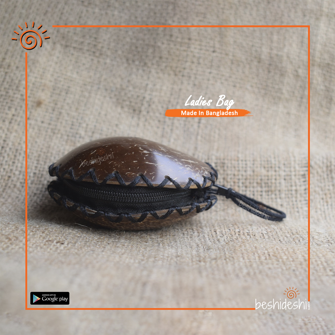 02 Handmade Coconut Shell Coral Purse