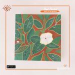 Hand Painted Leaf & Flower Canvas