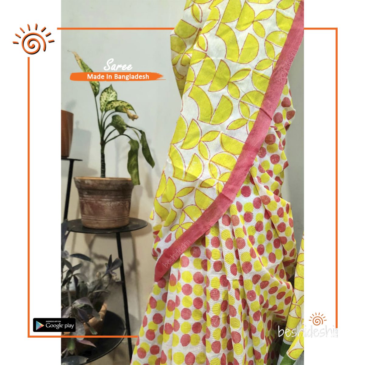 Lavonna Cotta Block Print Saree