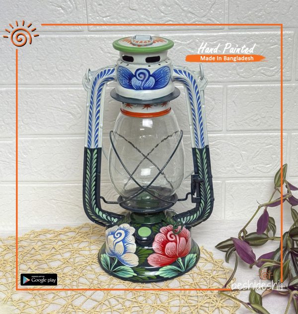 Rickshaw Painted Hurricane Lamp