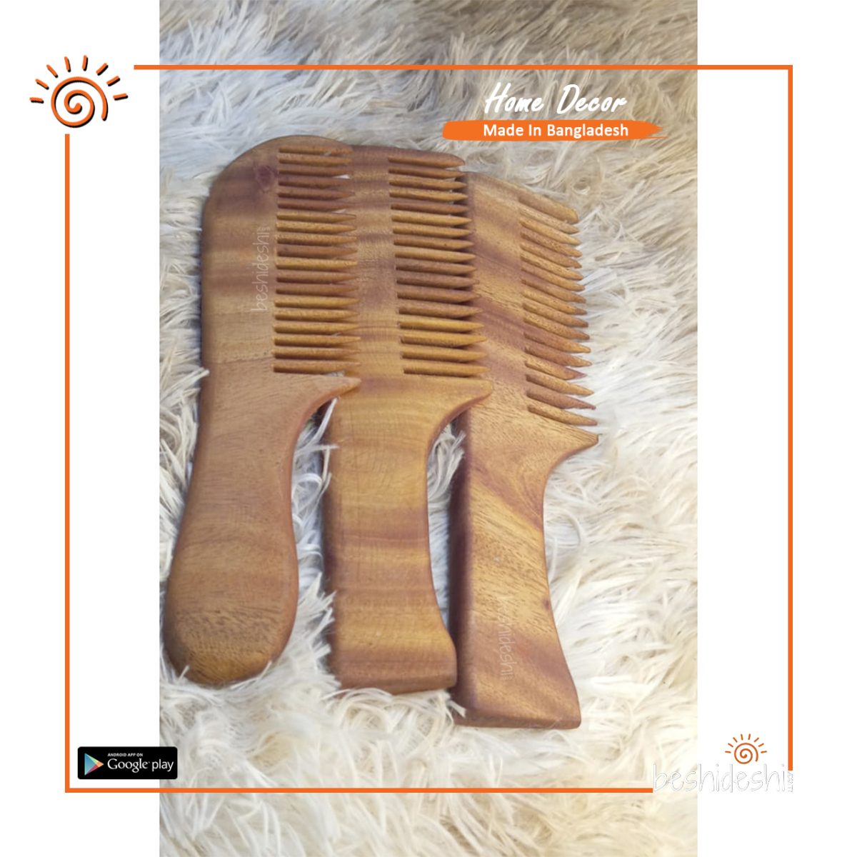 Wooden Hair Brush Set