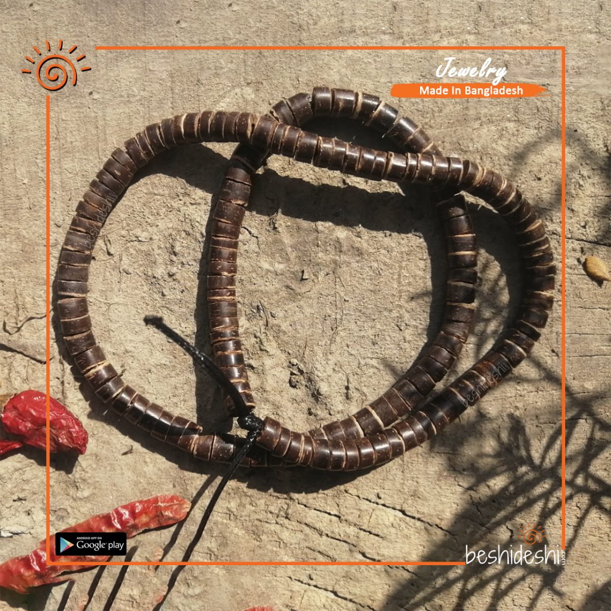 Handmade Coconut Bead Necklace