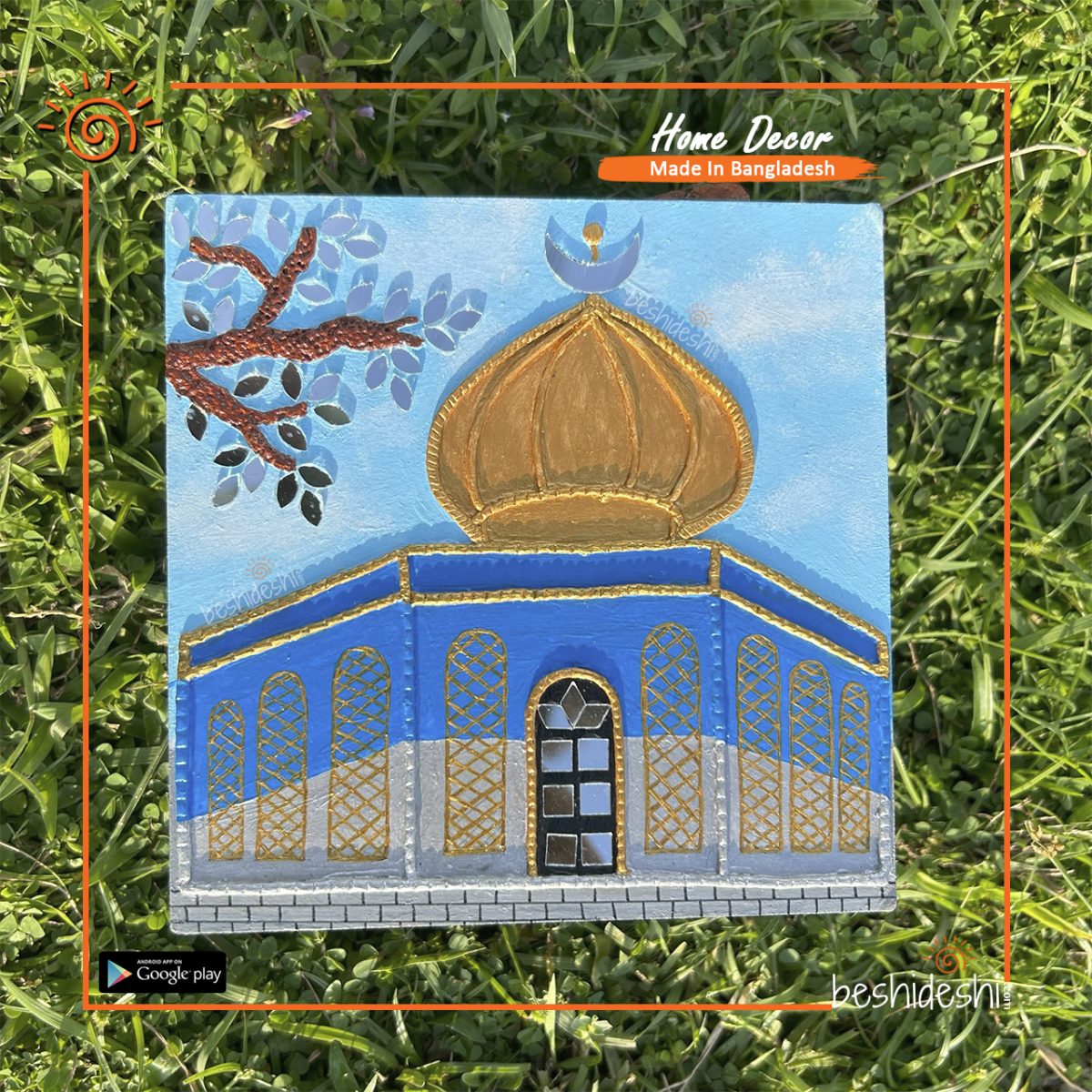 "Al-Aqsa" Mirror Work Wall Hanging