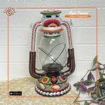 Rickshaw Painted Hurricane Lamp