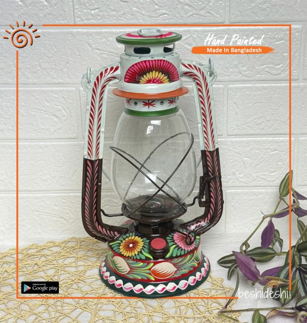 Rickshaw Painted Hurricane Lamp