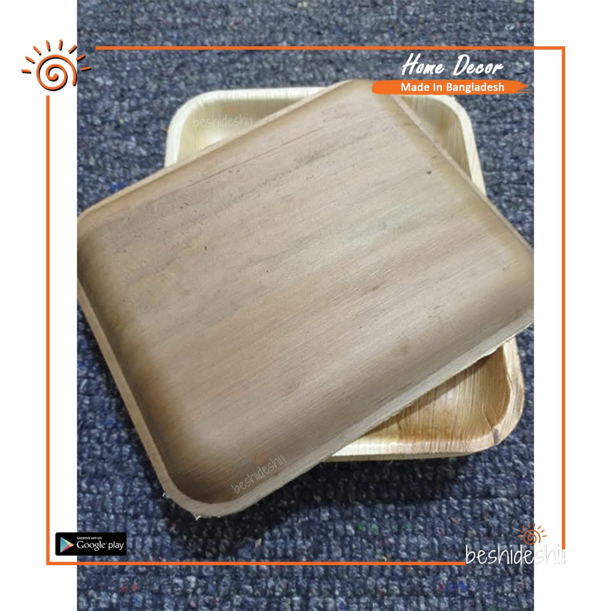 Reusable Areca Square Plate Set