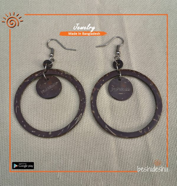 Handmade Coconut Shell Earring