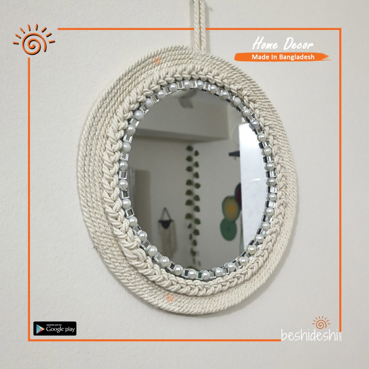 Macramé Wall Décor Mirror
