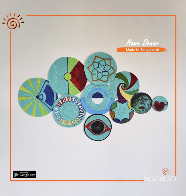 Hand Painted Macramé Boho Wall Décor Set