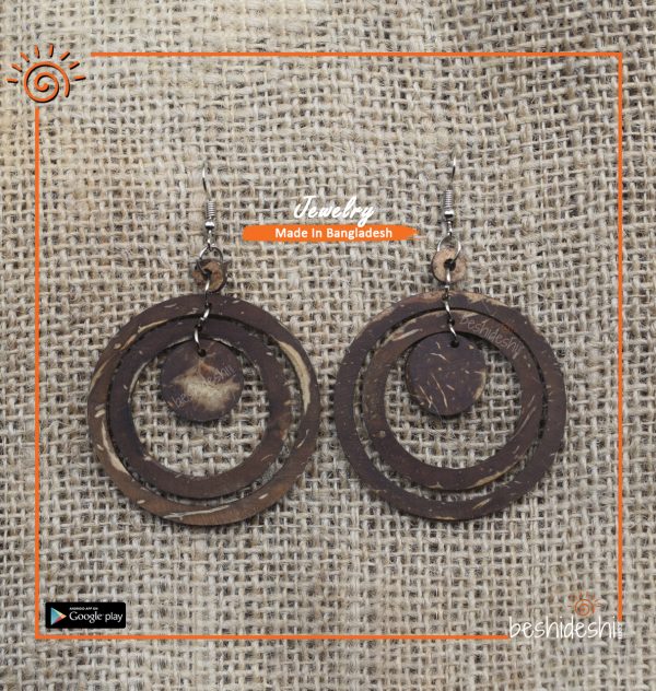 Handmade Coconut Shell Earring