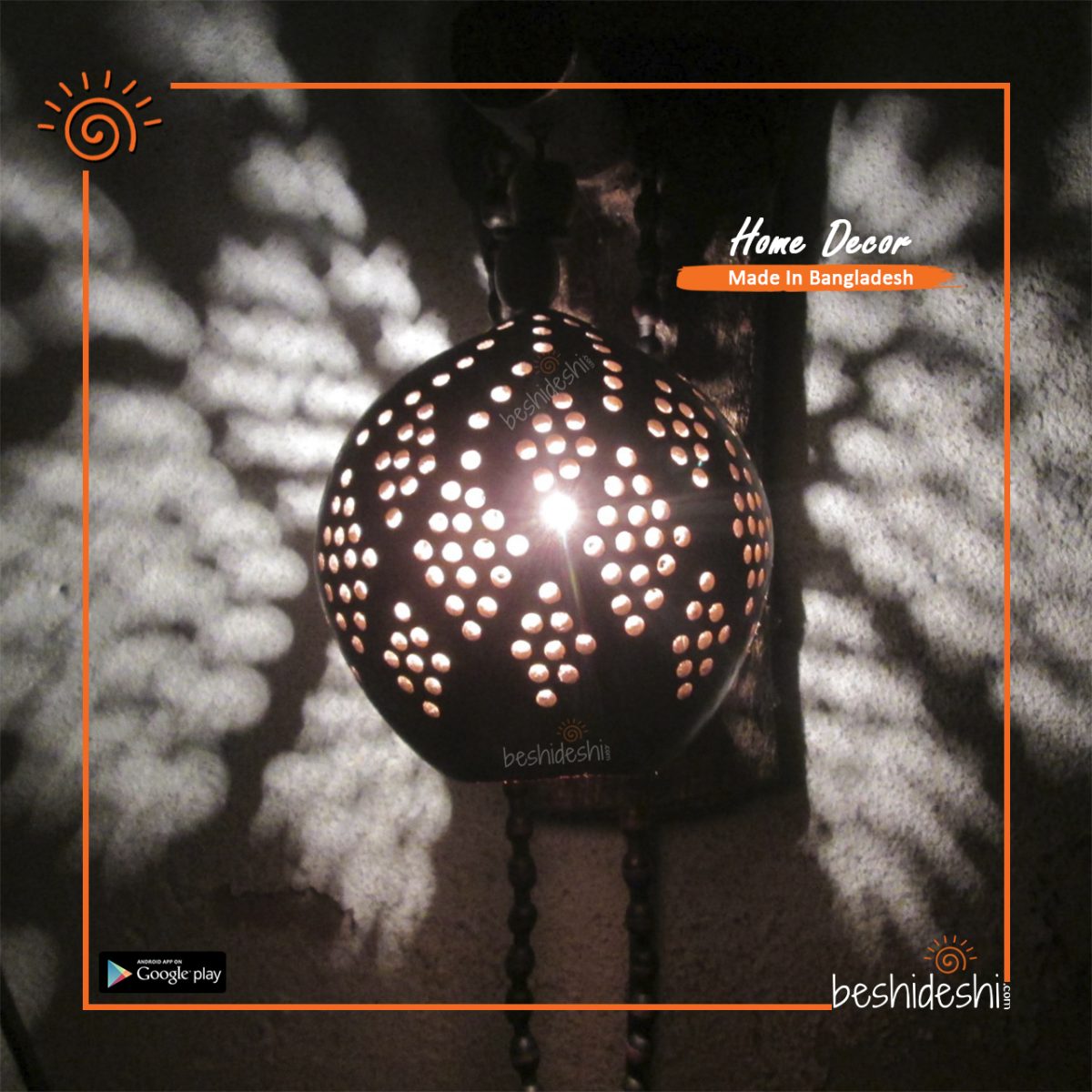 Coconut Shell Guri Lamp