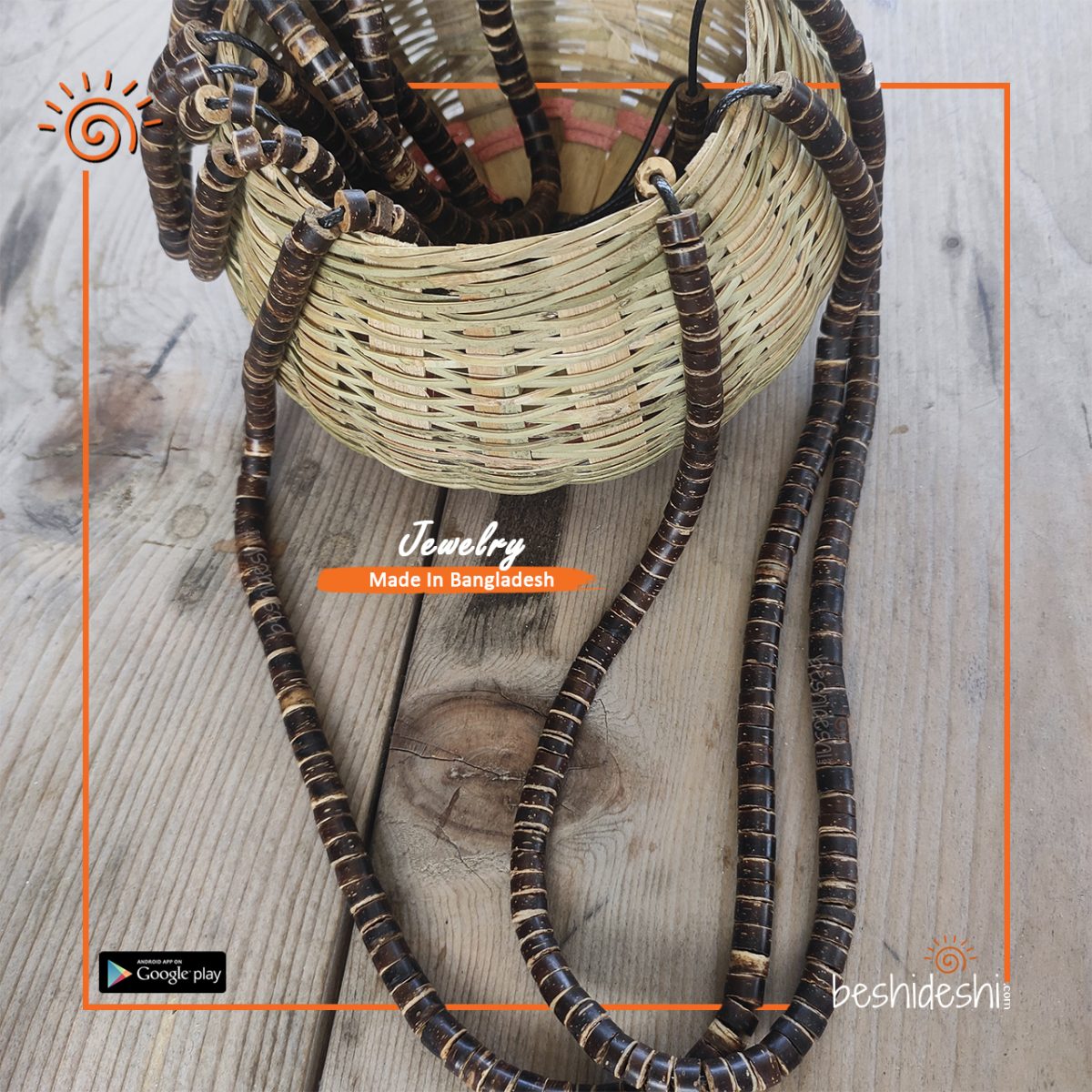 Handmade Coconut Bead Necklace