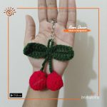 Crochet Cherry Key Ring