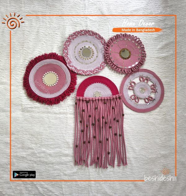 Macramé Mirror Mandala Wall Décor Set