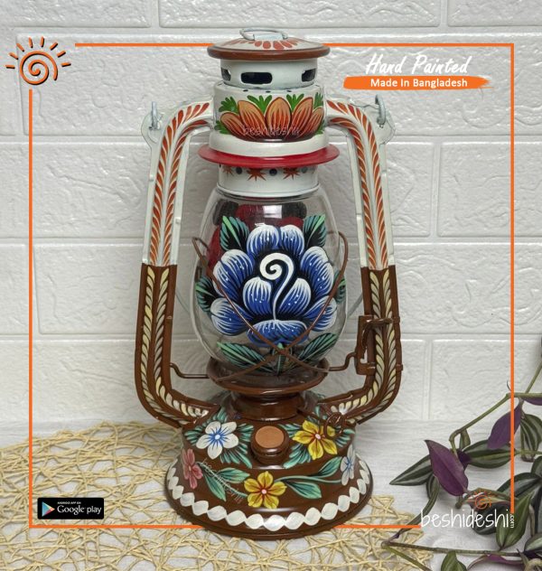 Rickshaw Painted Hurricane Lamp