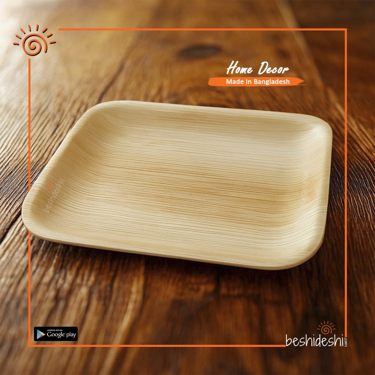 Reusable Areca Square Plate Set