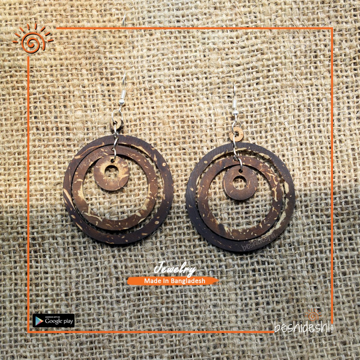Handmade Coconut Shell Earring