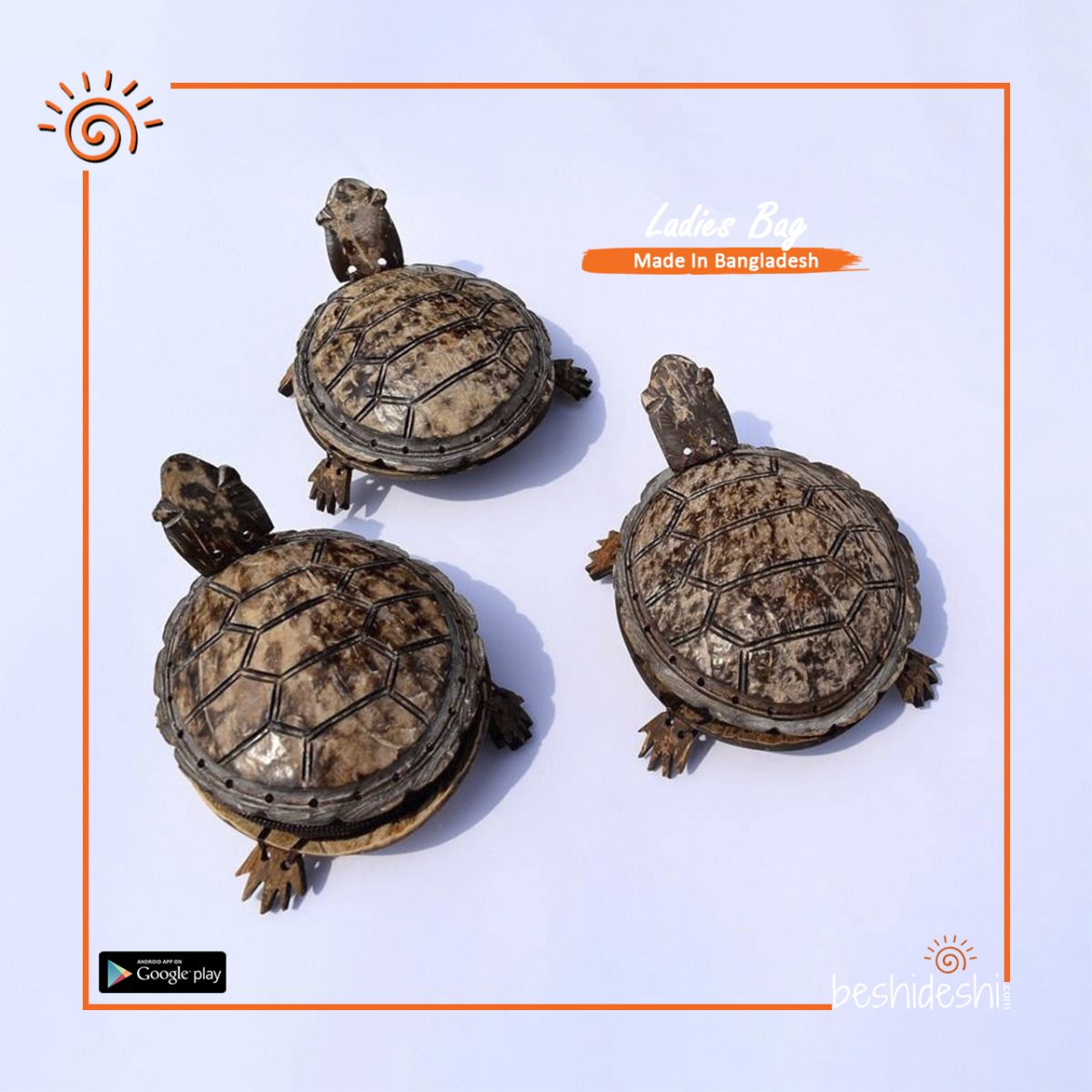 Handmade Coconut Shell Turtle Purse