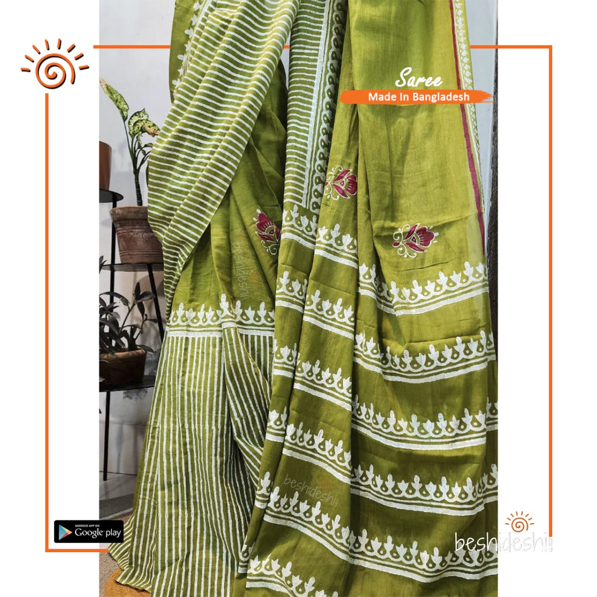 Shyamoli Handloom Block Print Saree