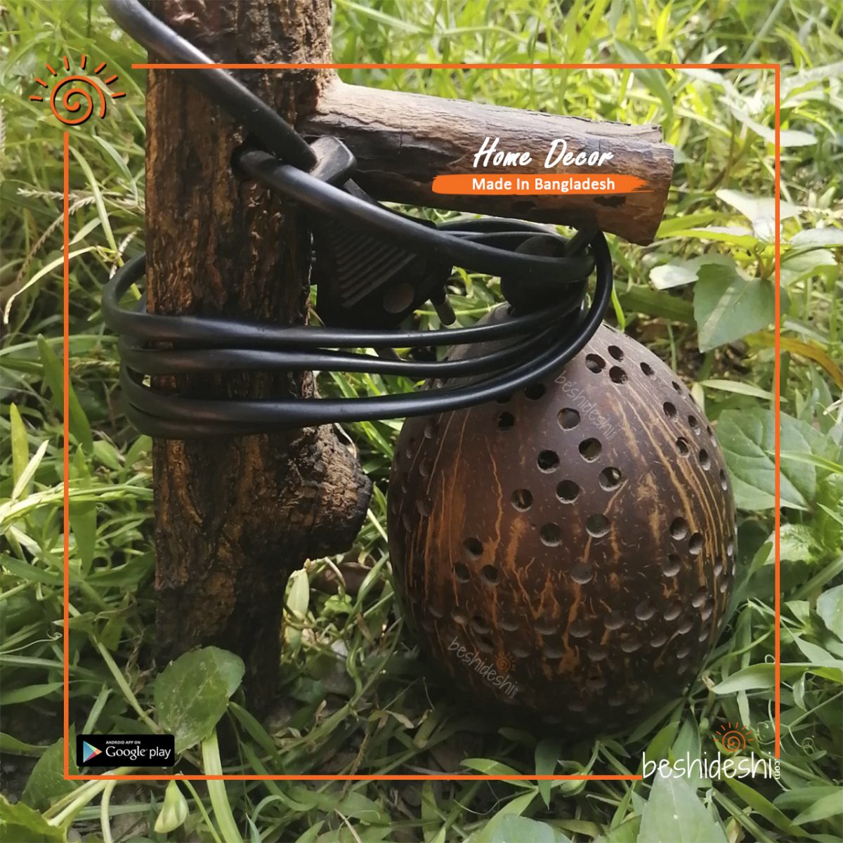Coconut Shell Guri Lamp