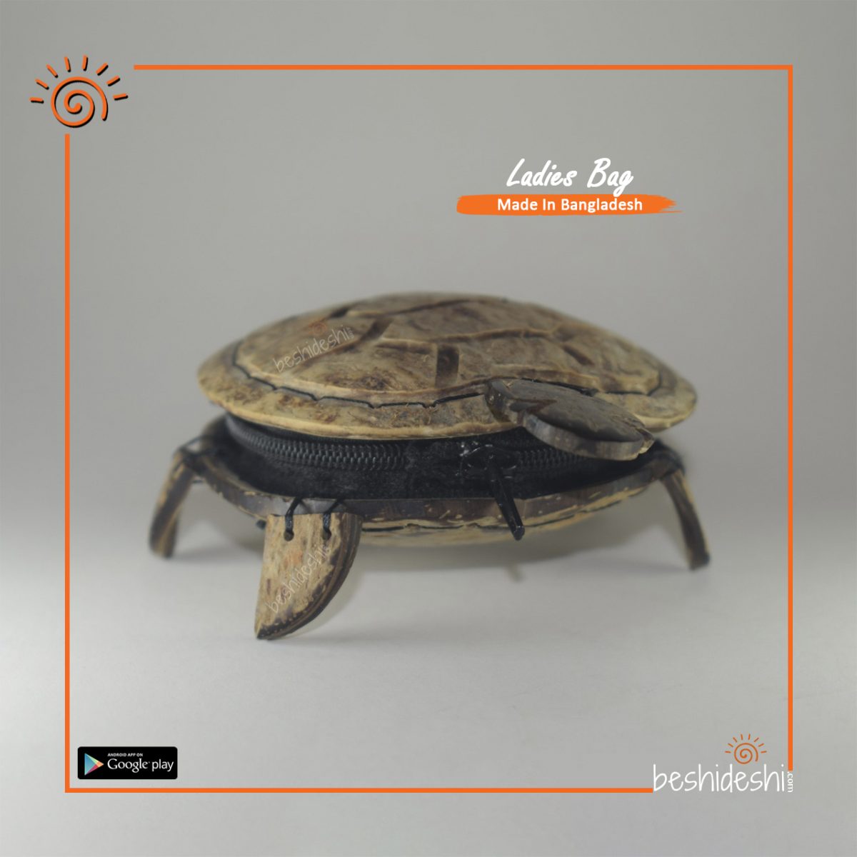 Handmade Coconut Shell Turtle Purse