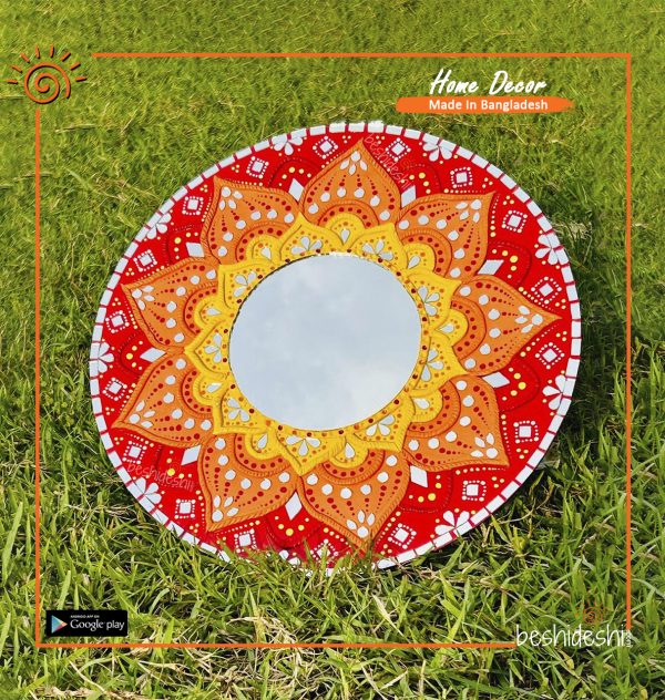 "Ronger Proticchobi" Mirror Work Wall Hanging